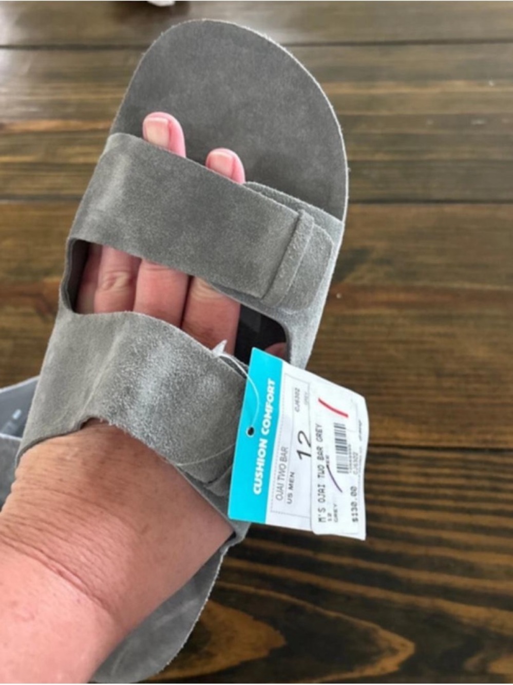 Reef Men's Double-Strap Suede Slides - Gray